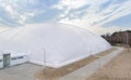 The new football arena in the form of a huge dome is an air-bearing structure measuring 115 Ãâ 82 meters with a field and stands Royalty Free Stock Photo